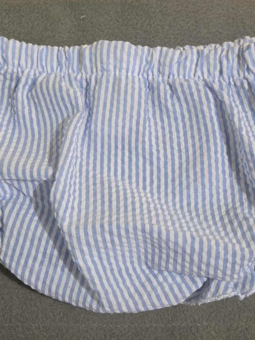 Badgley Mischka Baby Blue Seersucker Ruffle Bloomers Diaper Cover 18–24M
